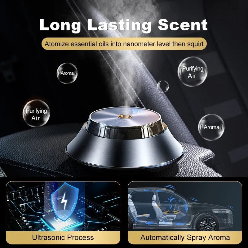 Black butterfly-shaped metal car aromatherapy air purifier with USB port
