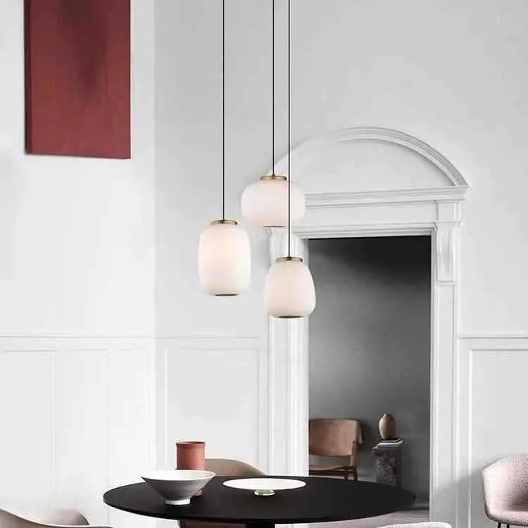 Creative long modern minimalist iron LED chandelier with warm light for living room or dining room