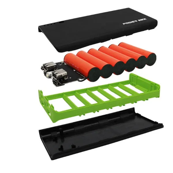 20000mAh portable power bank in multiple colours with dual USB charging ports