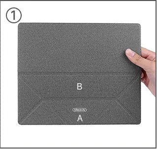 Non-slip portable cooling bracket for notebook, ergonomic stand with anti-slip fibre texture, blue colour
