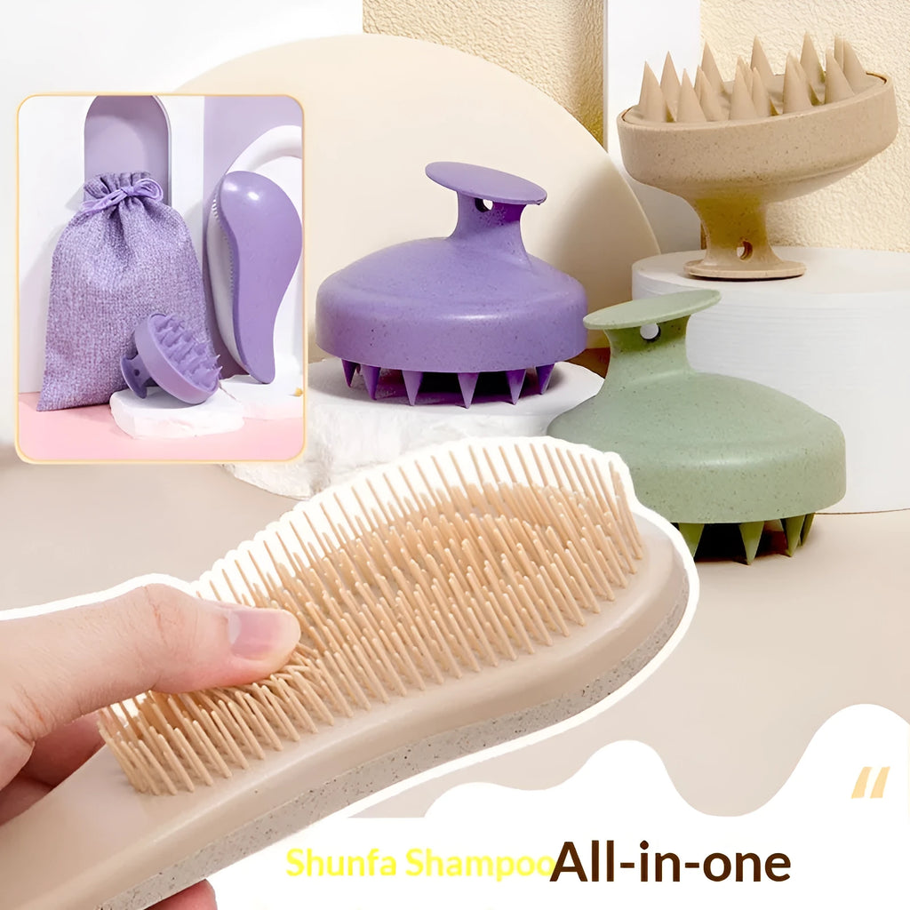 Wheat straw multi-functional shower head massage and cleaning brush with four colour options