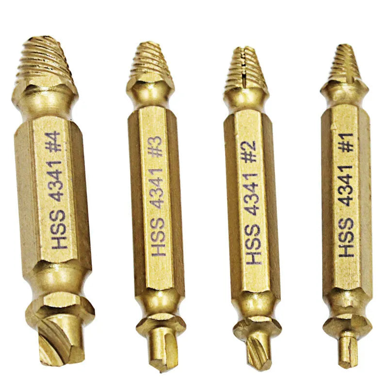 4341 high-speed steel screw extractor set for removing stripped screws and iron nails