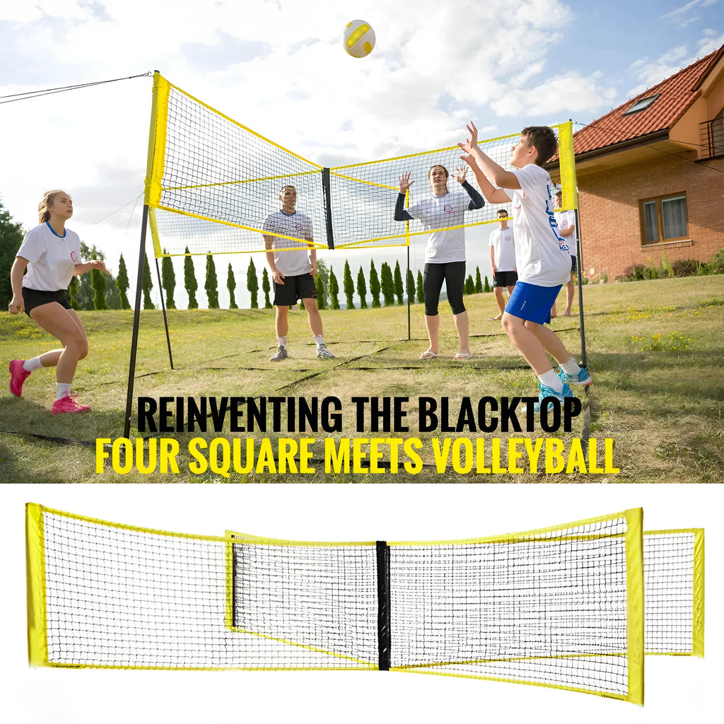 Black PE four sides standard volleyball net – 150x50cm with canvas hemming for indoor outdoor beach use