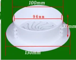 Plastic air-conditioning hole cover in white for sealing wall ports, size options for 37-165mm diameters