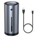 Aluminium alloy car diffuser humidifier and air purifier unit in black or dark grey.