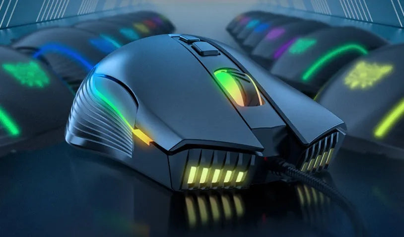 Wired gaming mouse with RGB lighting, seven DPI adjustment, ergonomic design, black colour, USB cable