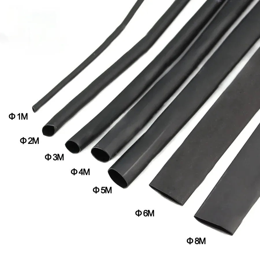 2 Times Black Heat Shrink Tube Kit flame retardant polyolefin cable insulation UL certified