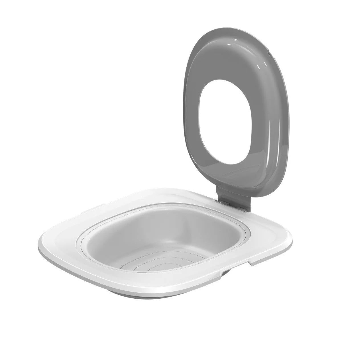 Fifth generation cat toilet trainer mat in blue, grey, or green colours made from ABS plastic.