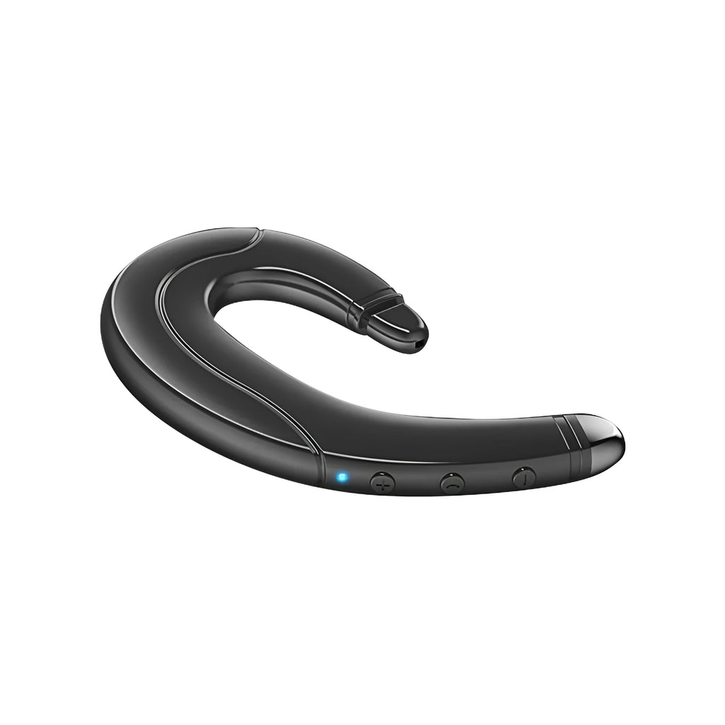 Single ear Bluetooth driving headset in black colour showing monaural design for vehicle communication