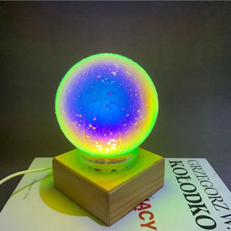 Creative Moonlight Rainbow Glass Table Lamp with glass shade and 3W USB LED in pink purple yellow