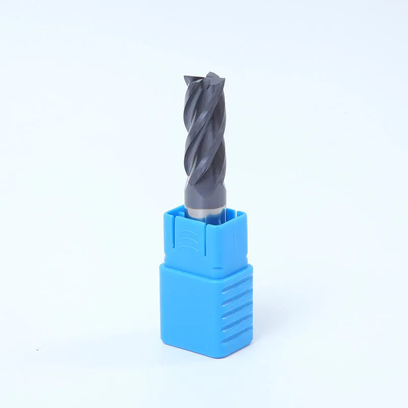 Carbide milling cutter with spiral cutting edge and straight shank for metalworking