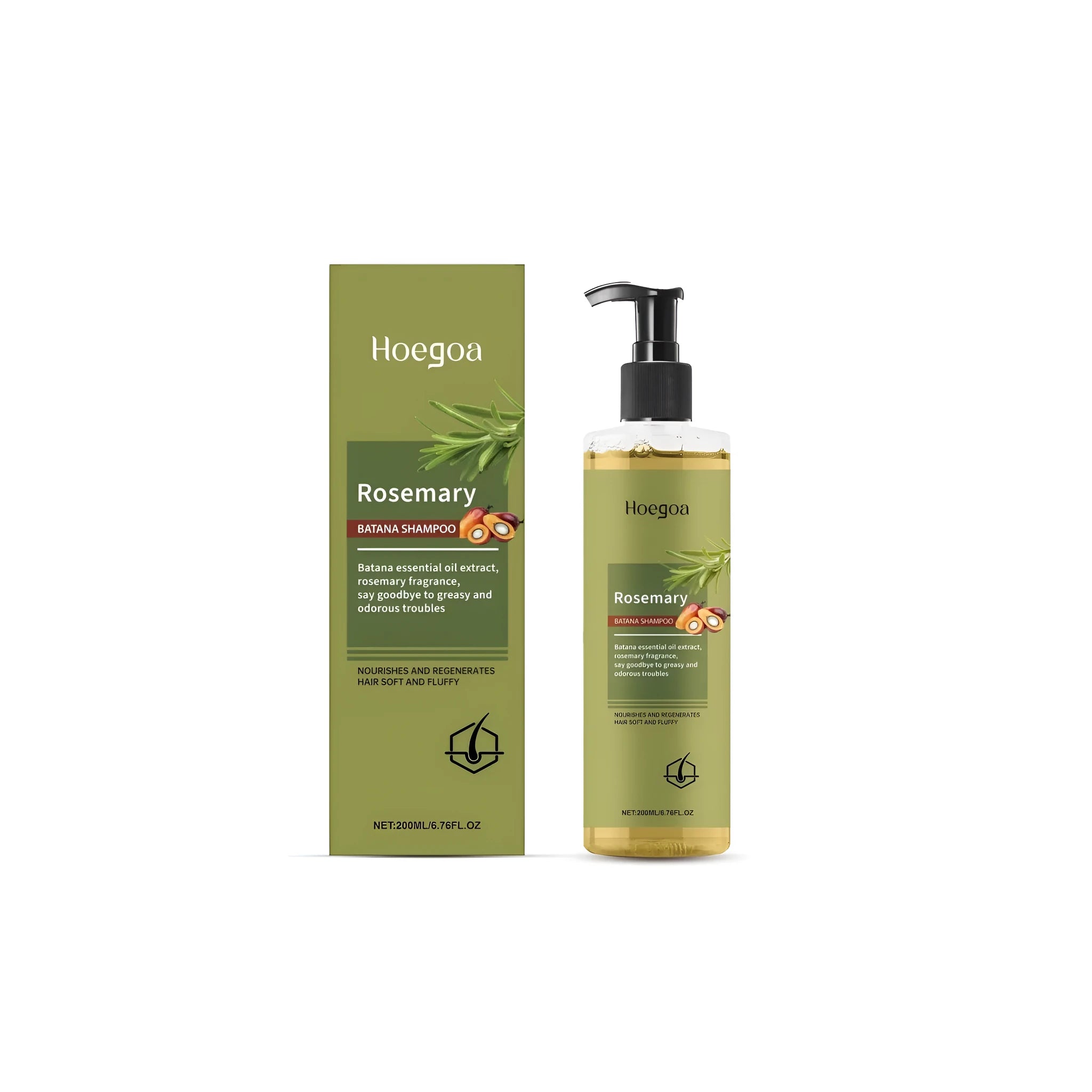 200ML bottle of Rosemary Hair Growth Shampoo with botanical extracts.