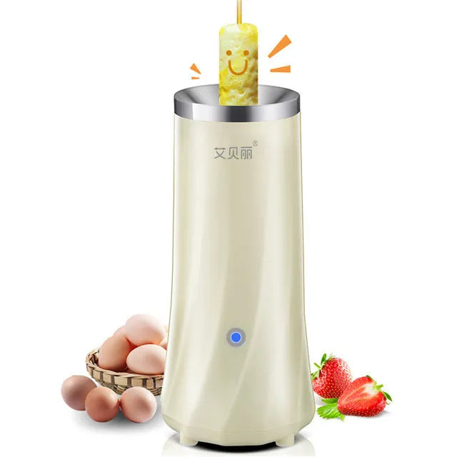 Beige mini breakfast machine kitchen appliance with automatic operation on kitchen counter