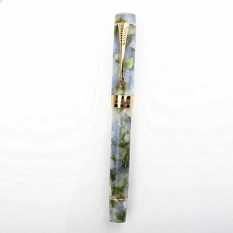Deep Bath Green metal pen showing fine, medium, and art tip options.