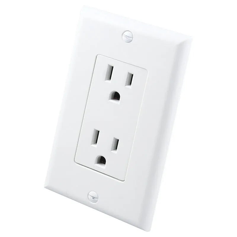 White plug-in socket night light with automatic sensor installed in a UK wall outlet.
