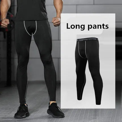 Black fitness tights long sleeve top and long pants set for gym training, available in sizes L to 4XL