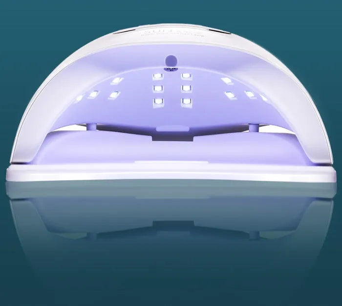 White UV LED nail lamp with 45 beads and digital timer display for gel manicures