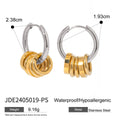 Stainless steel electroplated earrings in two colour options with ins style design