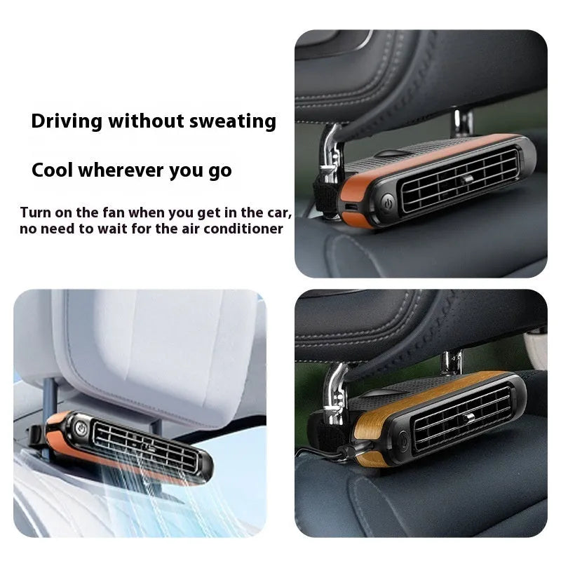 Car turbine fan rear seat USB small fan no-blade brushless motor three-speed black colour