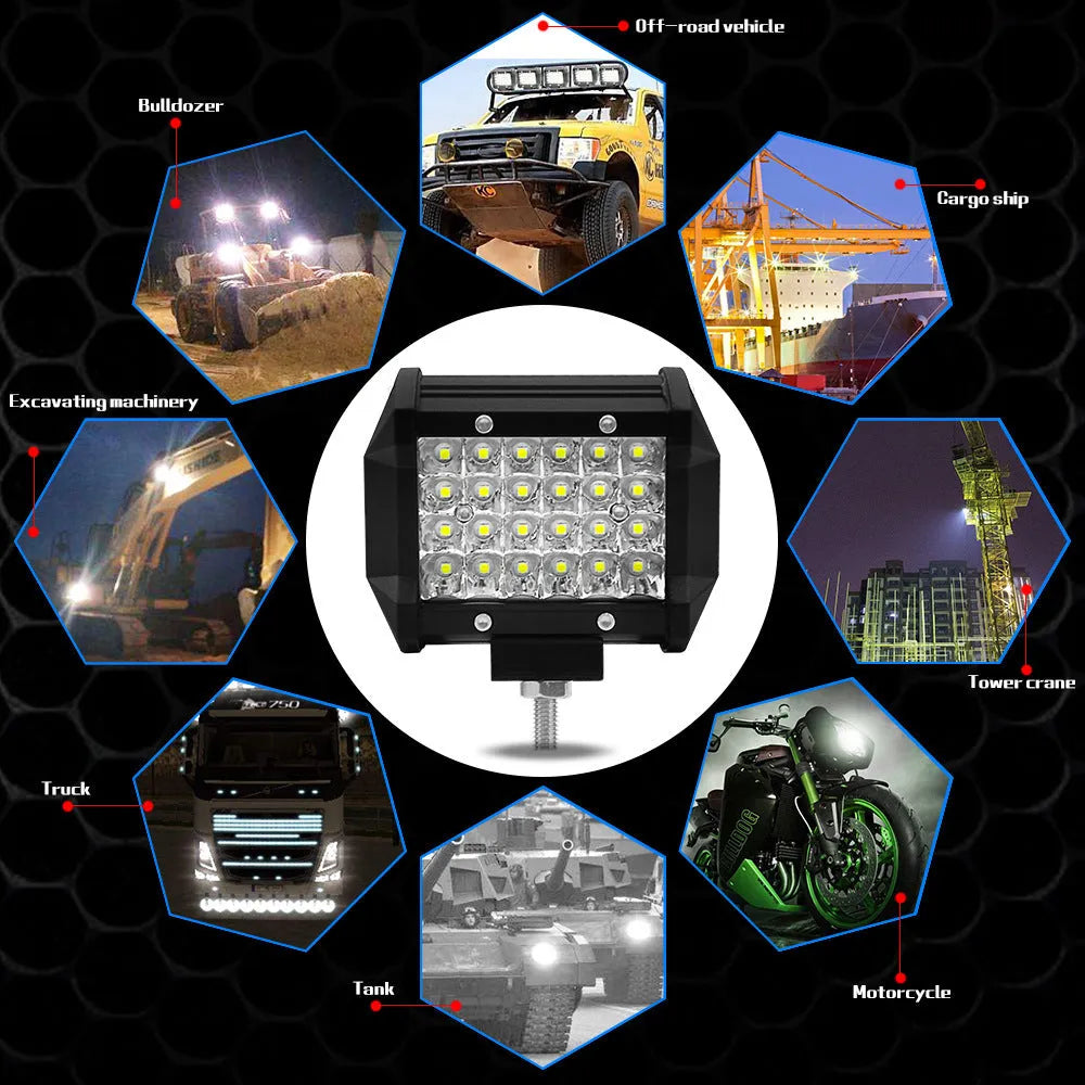 Black LED strip lights with four rows of lamp beads for vehicle modification with aluminium alloy case