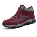 Mid-cut casual shoes with thick sole, cotton upper, round toe, wedge heel, in black, grey, and purple colours