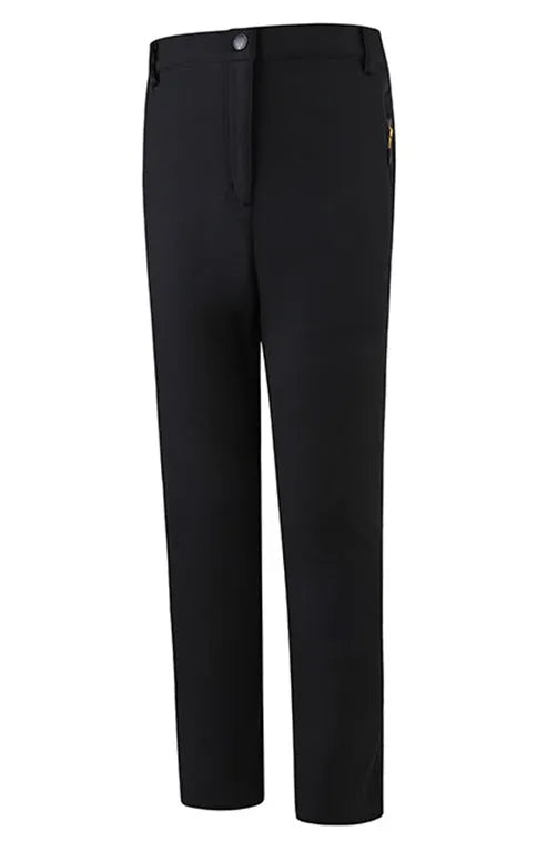 Unisex waterproof trousers in black and grey, lightweight fabric for outdoor rain protection.