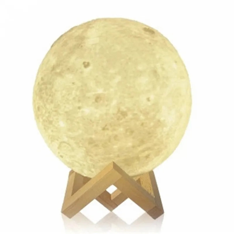 16-colour night light in 8 sizes from 8cm to 22cm on a bedside table