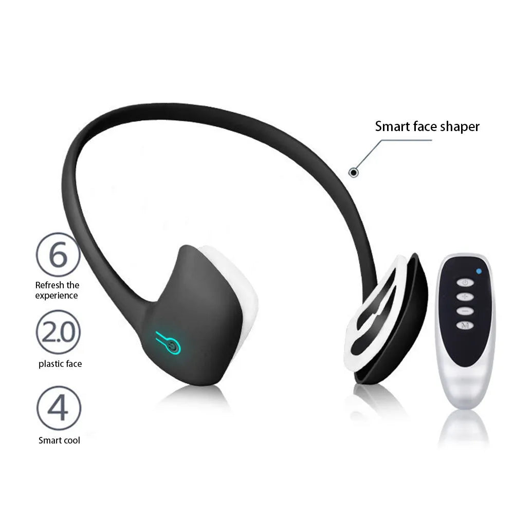 Micro Current Facial Facelift device in Black, showing compact size for facial massage and lifting