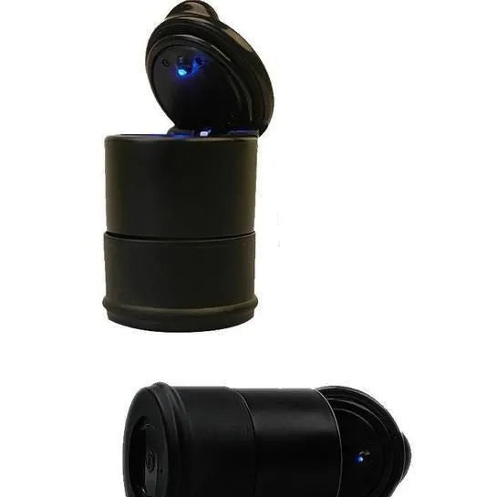 Black covered car ashtray with built-in light made from high temperature resistant PBT material