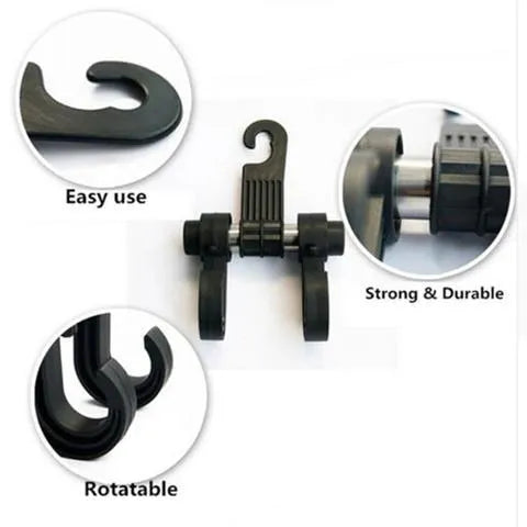 Polypropylene vehicle hanger 17x6x11cm hooking onto car seat for organising bags