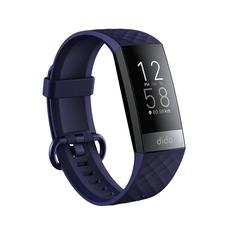 Y6 Black smart bracelet with 1.1-inch screen showing health metrics on wrist