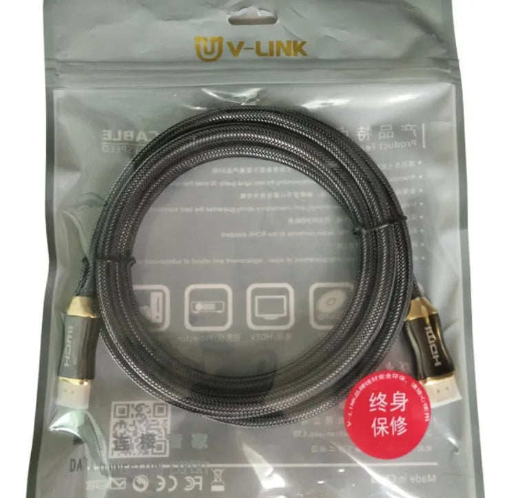 Copper video projector monitor cable with black connectors in 1m to 10m lengths