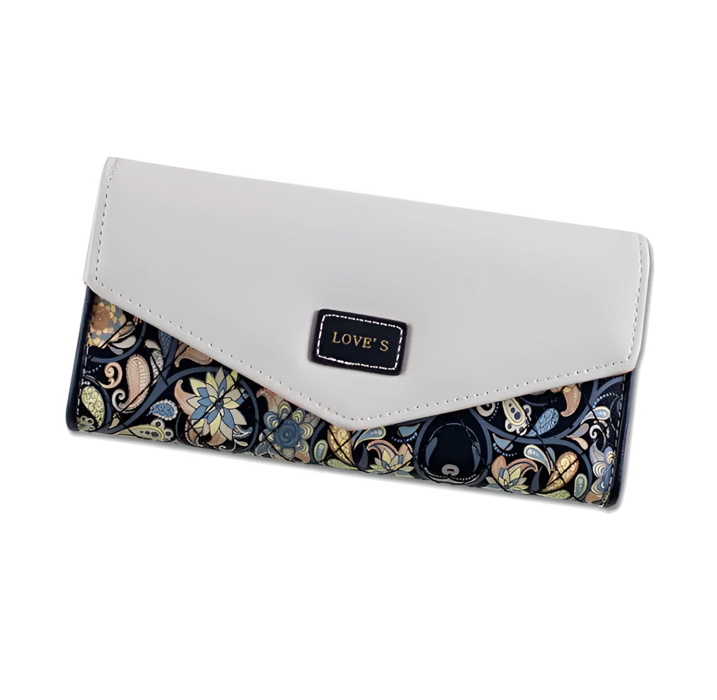 Large capacity three-fold PU leather wallet with buckle closure in five colour options
