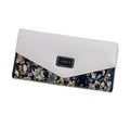 Large capacity three-fold PU leather wallet with buckle closure in five colour options