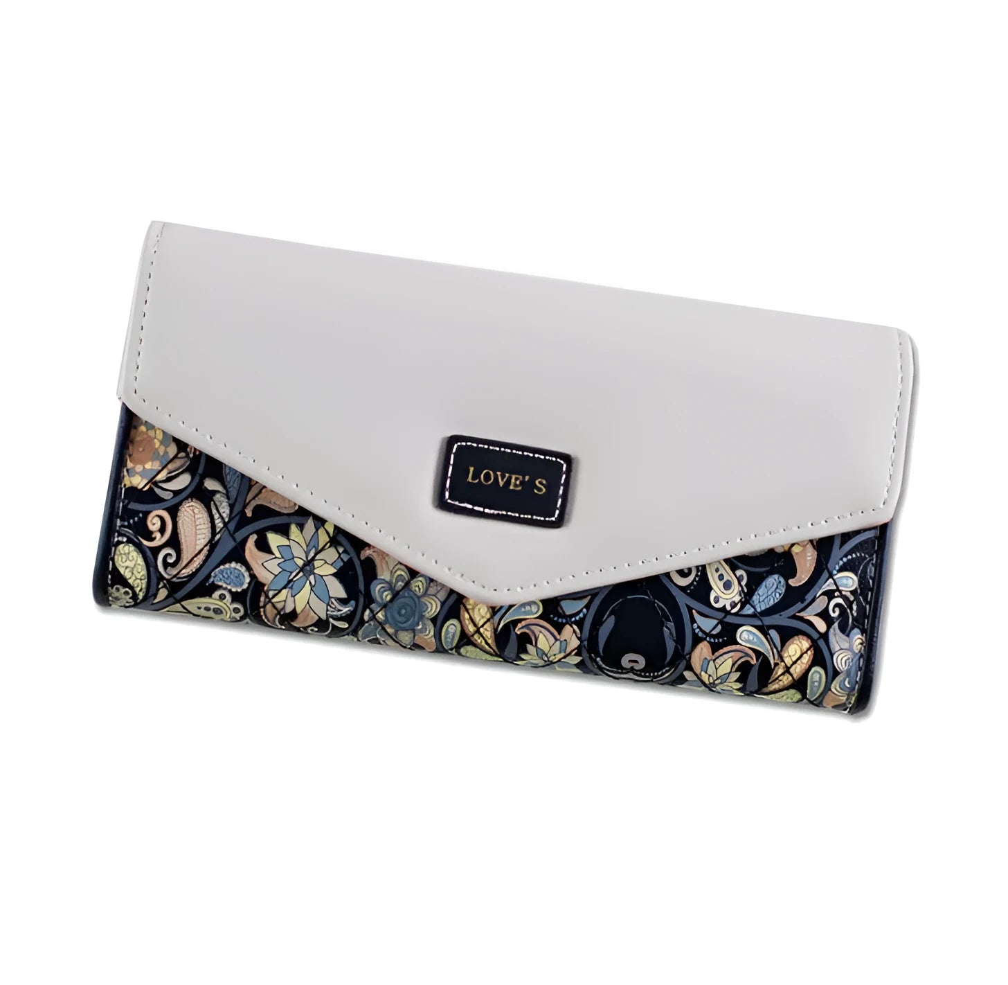 Large capacity three-fold PU leather wallet with buckle closure in five colour options