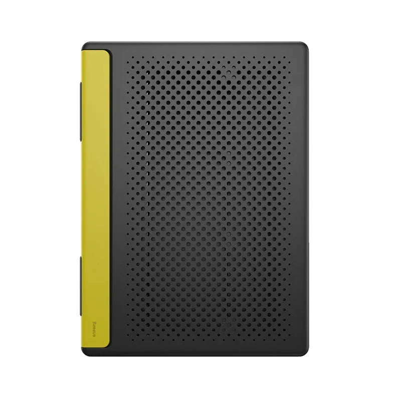 Dongdong portable alloy notebook stand in black on a desk under a laptop