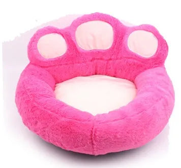 Bear paw teddy pet mat in coffee colour, short plush fabric, with PP cotton filling on floor