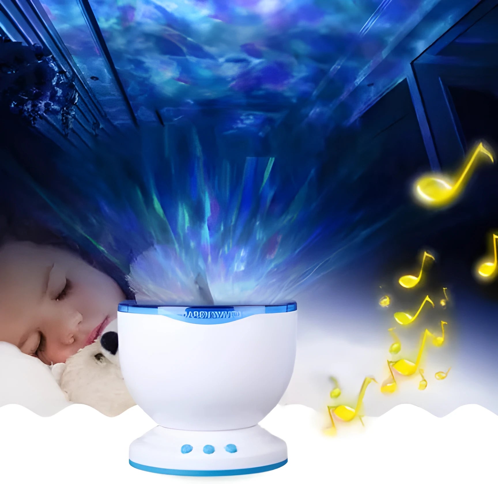 Blue LED ocean lamp projection unit for wall and ceiling installation