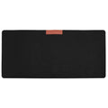 Felt gaming keyboard pad in 30x60cm size, single-sided, black colour, on desk with keyboard and mouse
