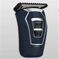 Dark blue rechargeable electric hair clipper with stainless steel blades