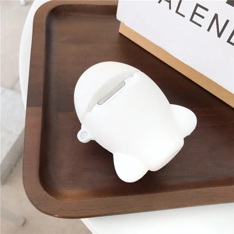 Cartoon aeroplane headset silicone protective case for AirPods 1 and 2 with hook attachment
