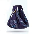 Baby wrap carrier sling in blue-green cotton mesh fabric, adjustable for newborn to 36 months, 50kg capacity