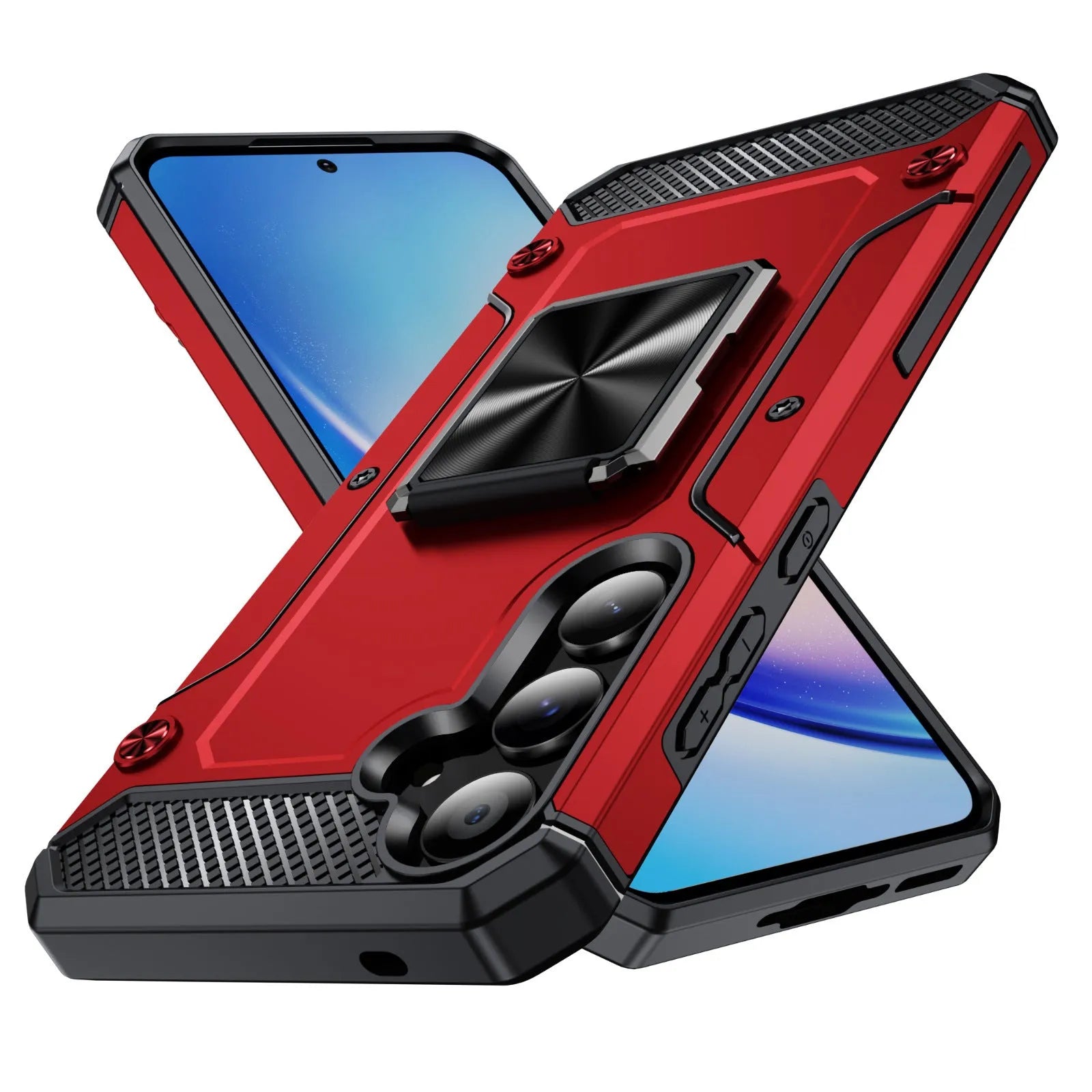 Samsung magnetic rotating wristband phone case in black TPU PC back cover style
