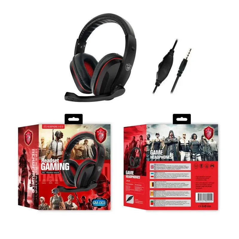 Black wired over-ear gaming headset with 40mm speakers and 1.2 metre cable