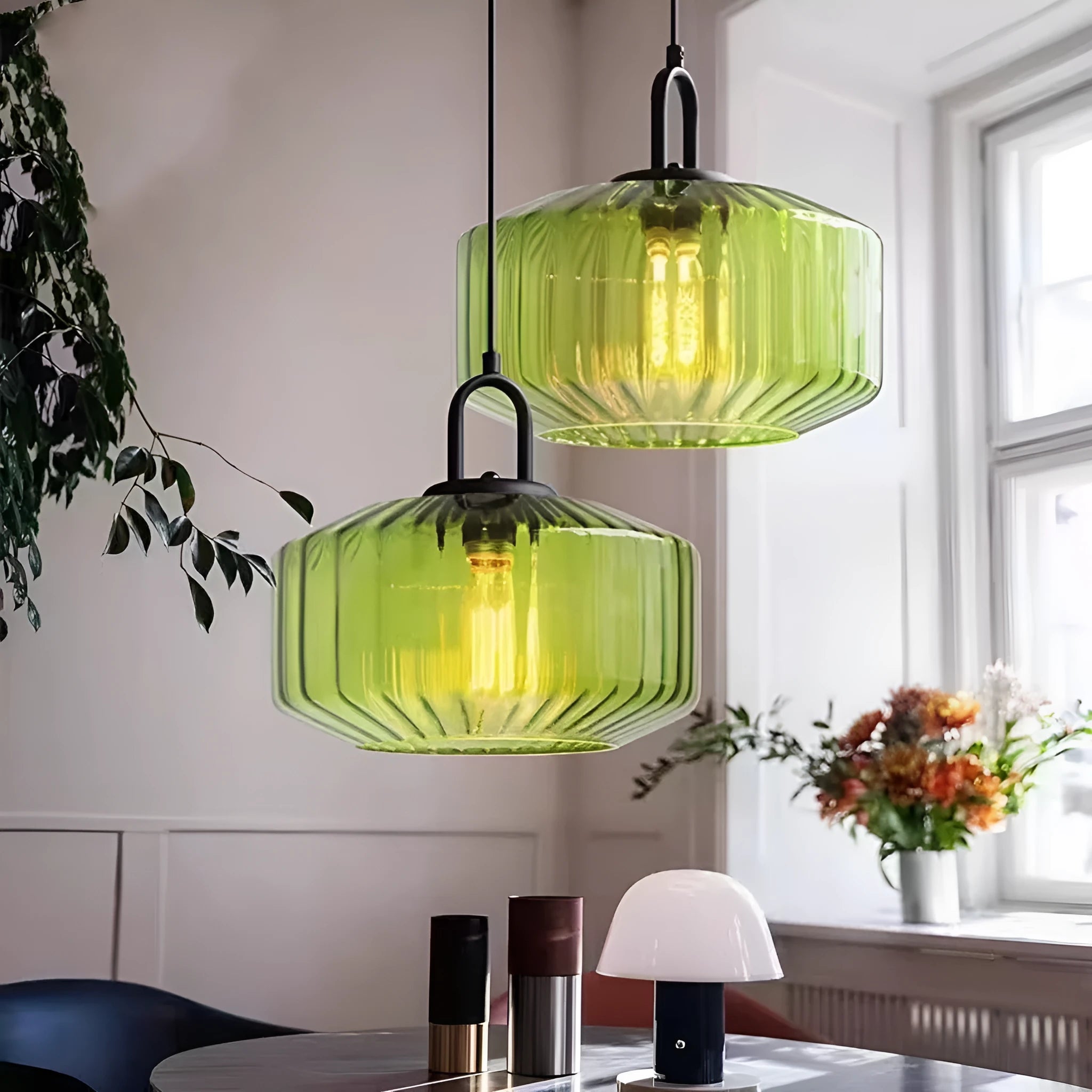 Stained glass chandelier with modern simplicity design, 220V 4W warm light in amber colour option