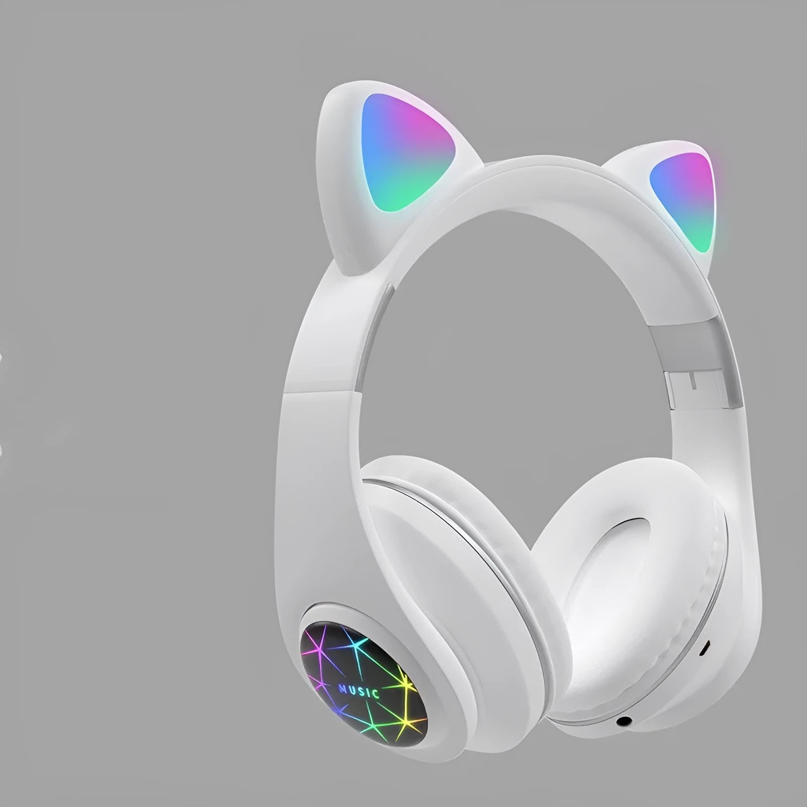 Cat ear wireless Bluetooth sports headset in various colours showing head-mounted design