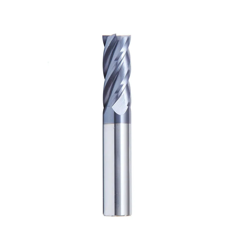 Carbide milling cutter with spiral cutting edge and straight shank for metalworking