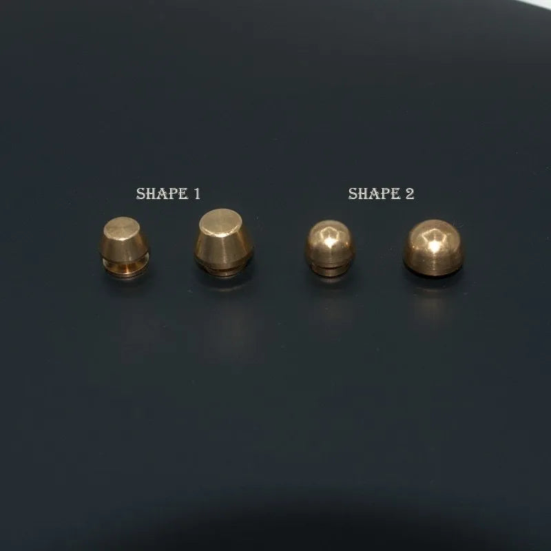Brass decorative shoe buckles in round and bucket foot nail designs