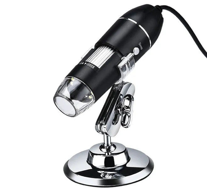 3-in-1 USB digital microscope with universal bracket, 1600X magnification, adjustable LED lights