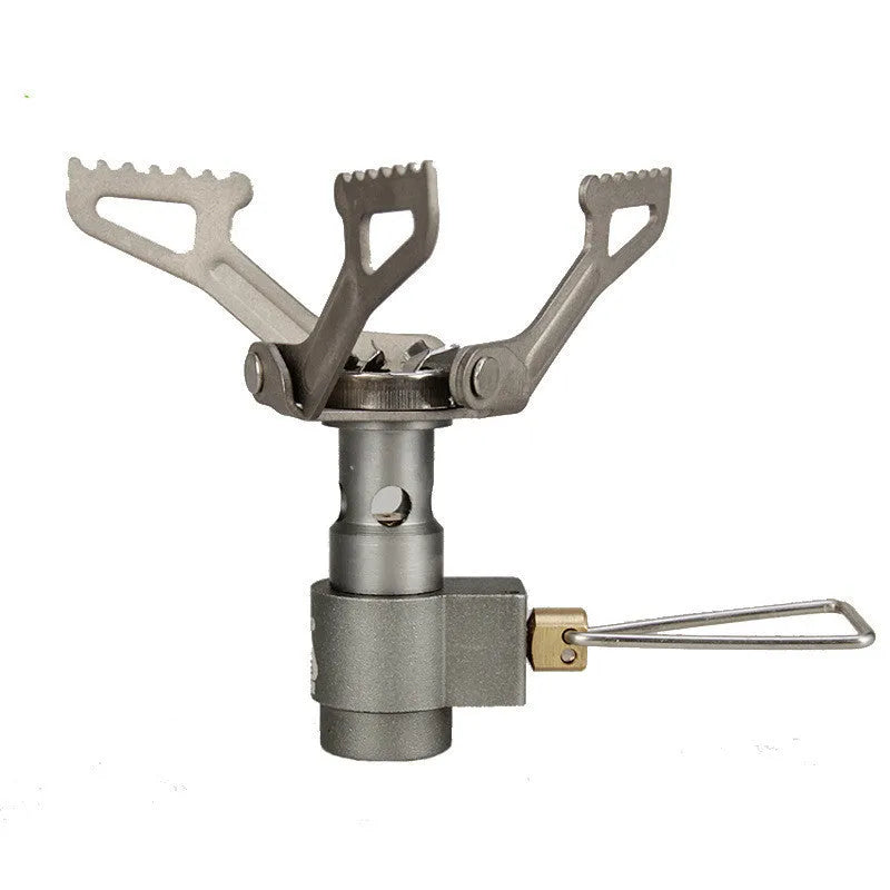 Portable camping gas stove with one-piece furnace structure for outdoor use